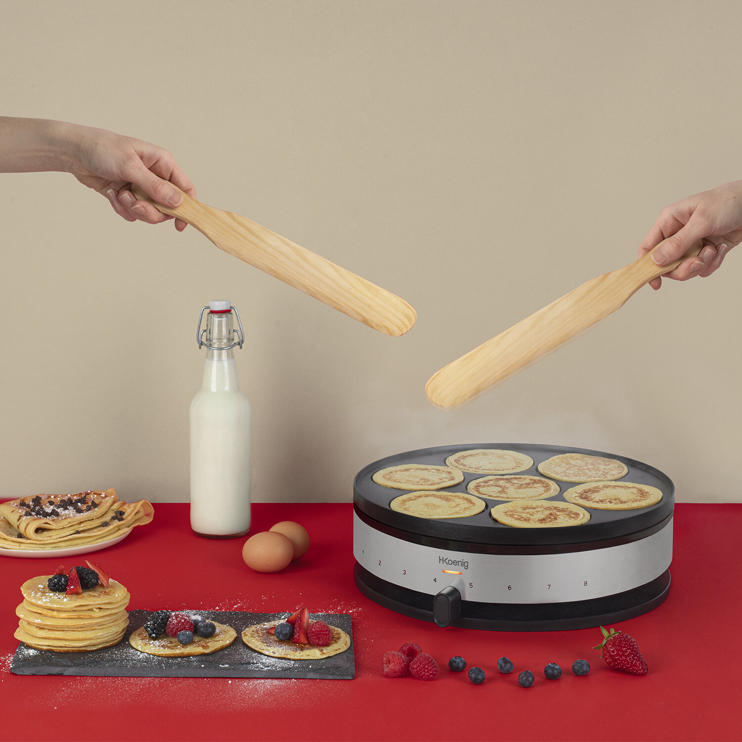 Crêpière électrique Multifonction Machine à Crêpe Pancake Popcorn